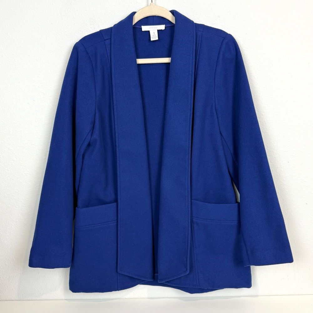 Chico’s Blue Open Front Fleece Jacket 1/S